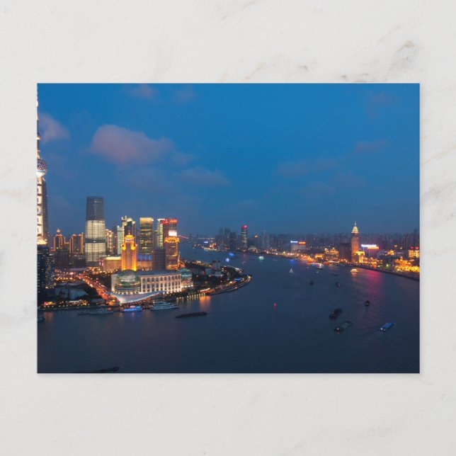Shanghai par carte postale de nuit (Devant)