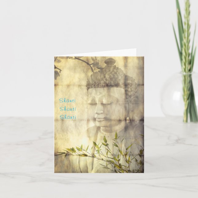 Shanti (Paix) Bouddha Yoga Cartes de méditation (Devant)