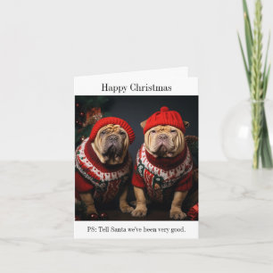 Shar Pei Chiens Bonne Carte de Noël