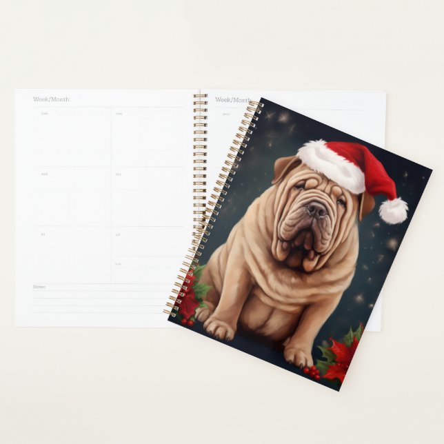 Shar Pei dans la neige de Noël (Devant avec enveloppe)