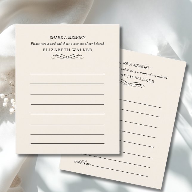 Share a Memory Funeral Service Attendance (Share a Memory Funeral Service Attendance Card)