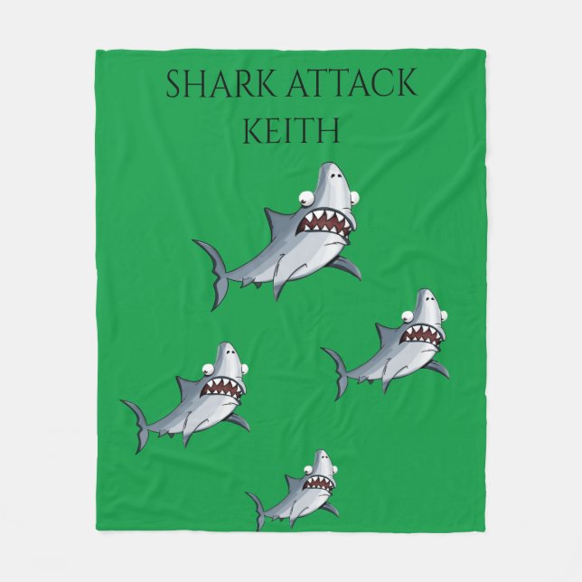 "SHARK ATTACK" couverture en toison & nom personna (Devant)
