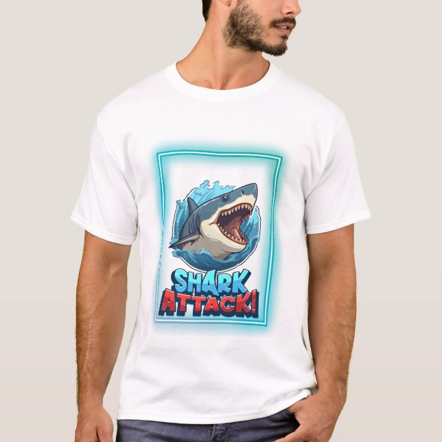Shark Attack Graphic T-Shirt – Bold Ocean Predator (Devant)