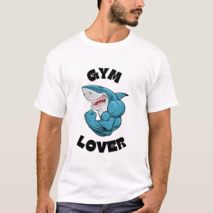 Shark Mode Gym T-Shirt - White Edition for Fitness