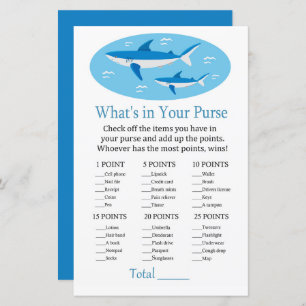 Shark What's in your purse game baby shower