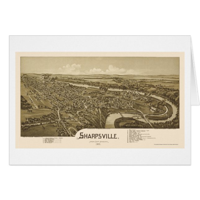 Sharpsville, carte panoramique de PA - 1901 (Devant horizontal)