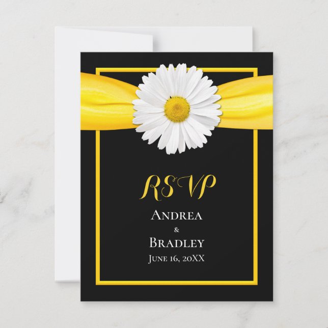 Shasta Daisy avec carte de réponse au ruban jaune (Devant)