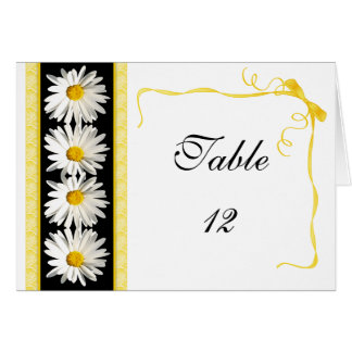 Shasta Daisy Numéro de table Tente Card