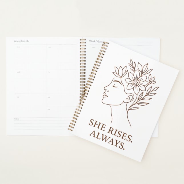 She Rises. Always — Minimalist Empowerment Design (Devant avec enveloppe)