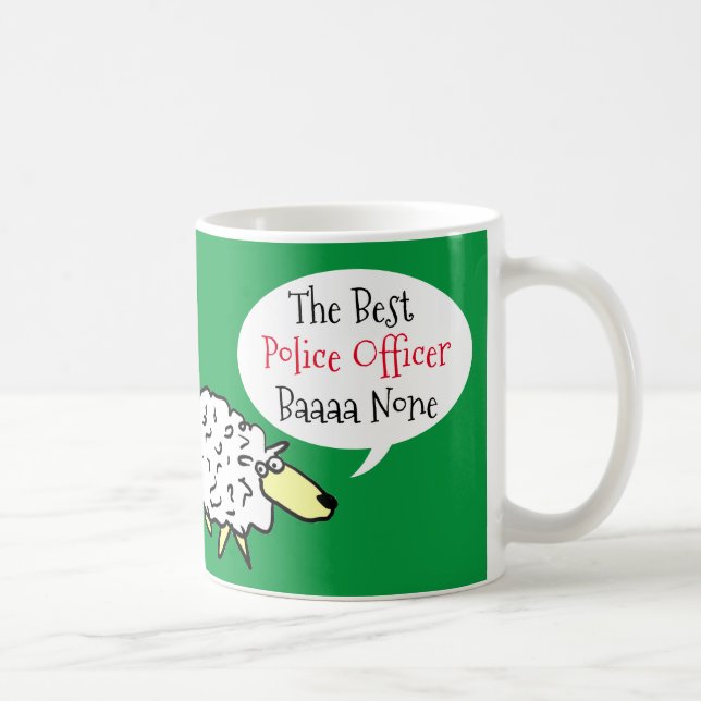 Sheep Design Meilleur policier Café Mug (Droite)