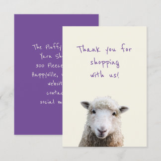 Sheep Face Petite entreprise Merci Cartes de notes