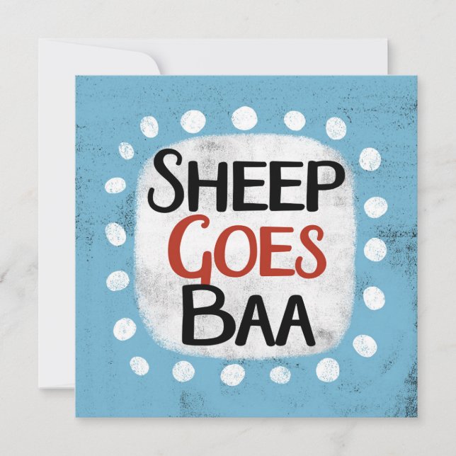 Sheep Goes Baa Carte de voeux (Devant)