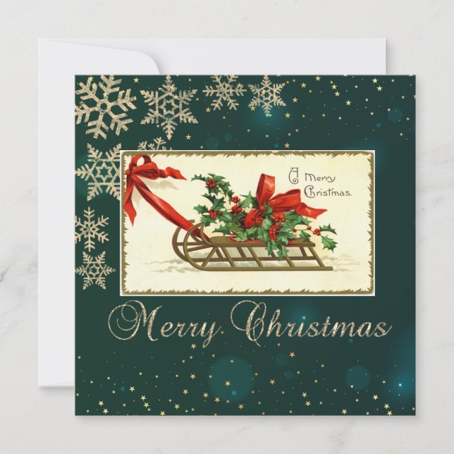 Shéigh de Noël Vintage, Snowflakes Mistletoe (Devant)