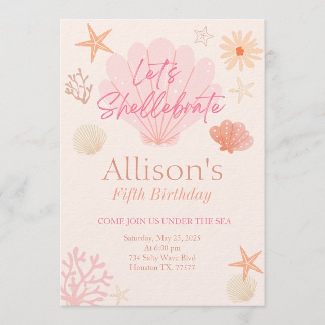 Shell Birthday Invitation  (Devant)
