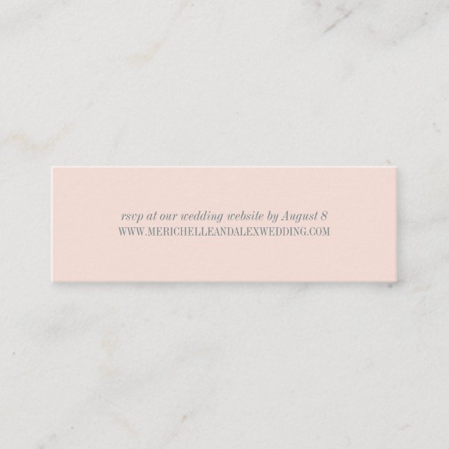 Shell Pink Minimalist Mariage Website Cartes RSVP (Devant)
