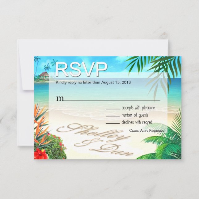 Shelley & Dan Plage Exotique RSVP ::custom:: (Devant)