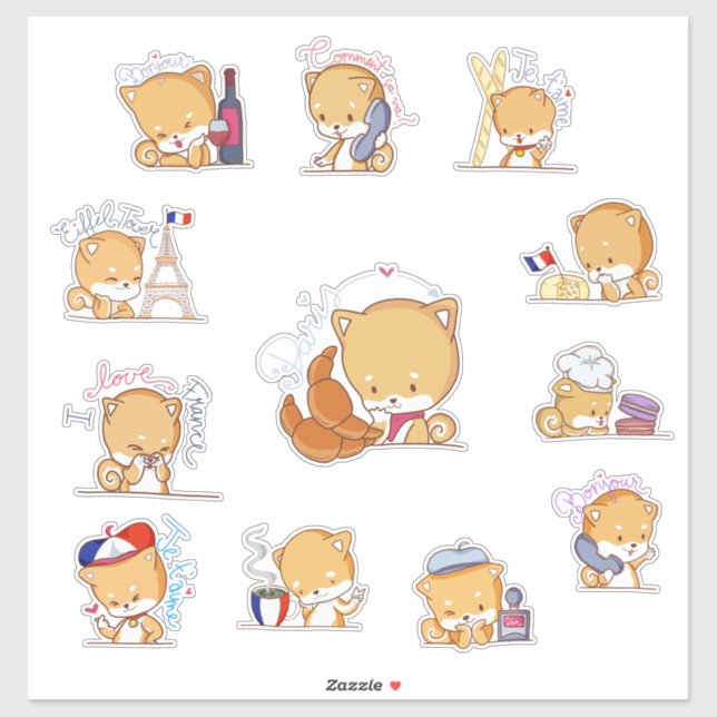 Shelly se rend en France Sticker Pack (Feuille)