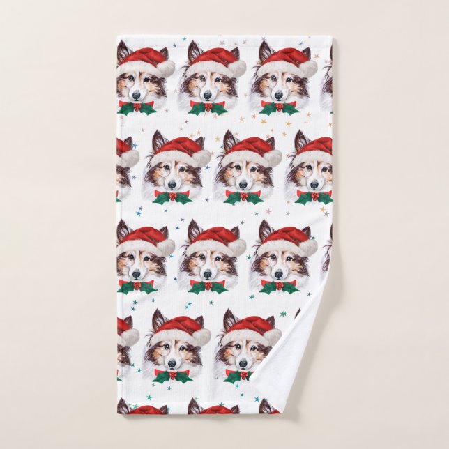 Sheltie Dog Breed Christmas Stars (Serviette à main)