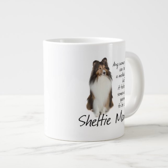 Sheltie Maman Jumbo Mug (Devant droit)
