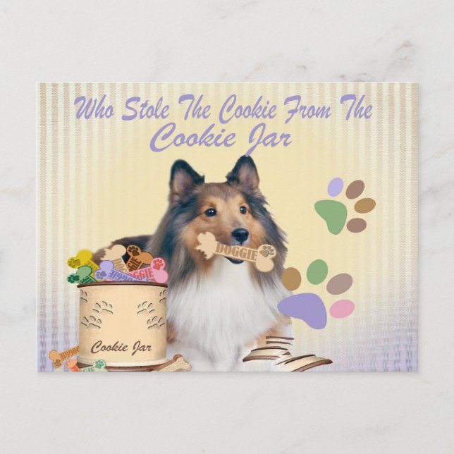 Sheltie Stocke Le Cookie Des Cartes De Cookie Jar (Devant)