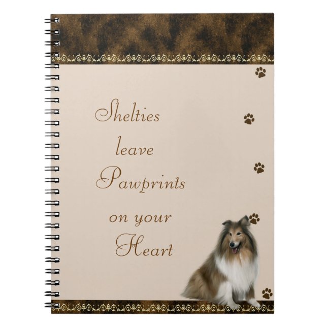 Shelties Pawrints sur votre ~brown de carnet de (Devant)