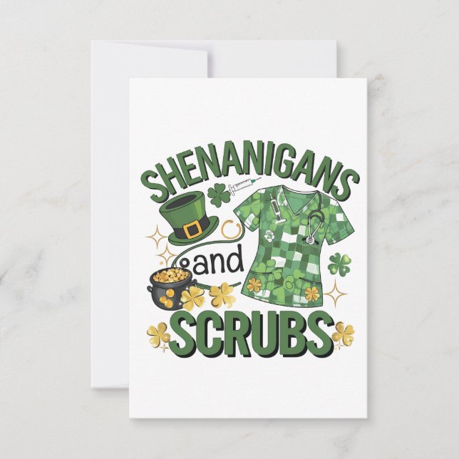 Shenanigans and Scrubs Funny Nursing St Patrick's (Devant)