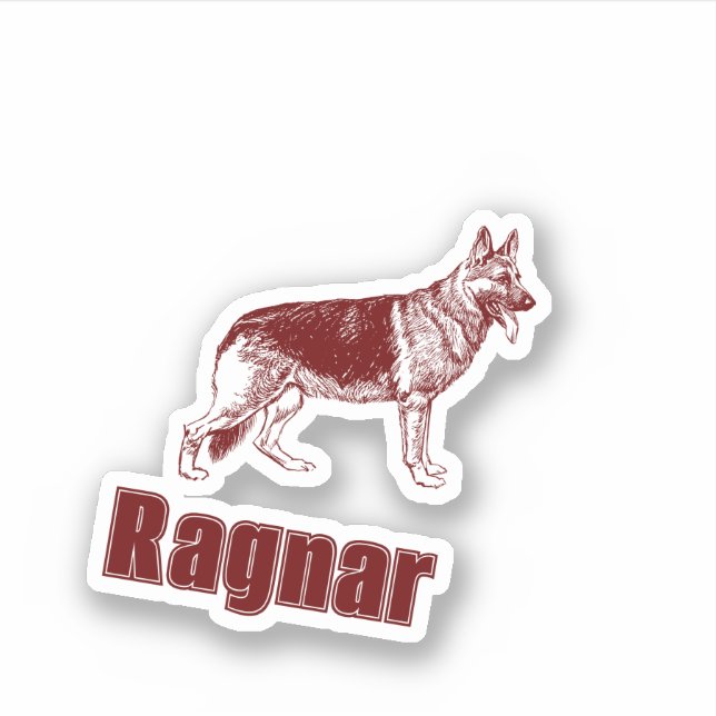 Shepherd Chien Noms Personnalisés Couper Sticker (Devant)