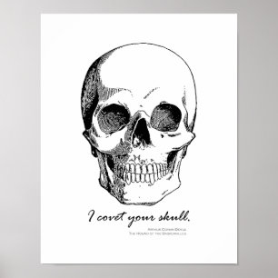 Sherlock Citation Je Covet Votre Crâne Poster Goth