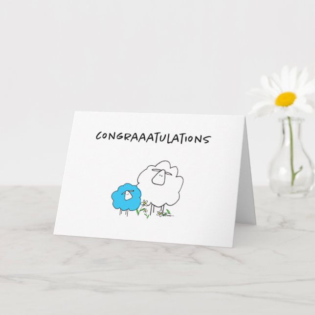 Sherman the Sheep (bleu) Nouvelle carte de voeux p (Petite plante)