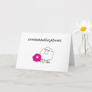 Sherman the Sheep (rose) Nouvelle carte de voeux p