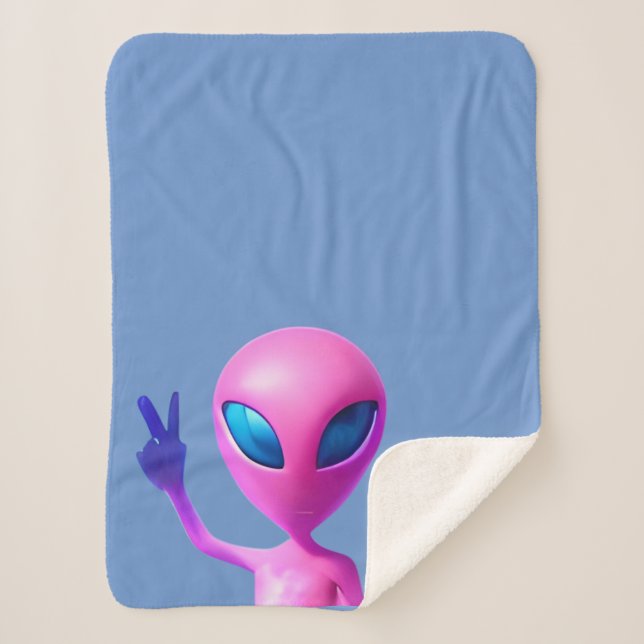 Sherpa Alien Jetant Une Couverture De Panneau De Paix (Devant)