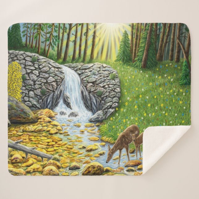 Sherpa Aube sur la couverture en laine forestière (Devant (Horizontal))