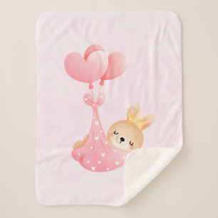 Sherpa Bébé mignon dans une couverture de coeur