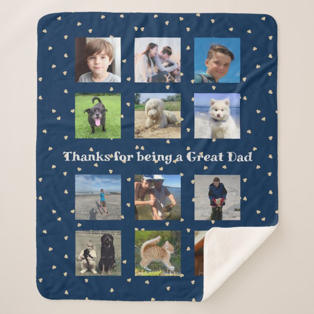 Sherpa Coeurs Photo Montage couverture cadeau Grands pare (Devant)