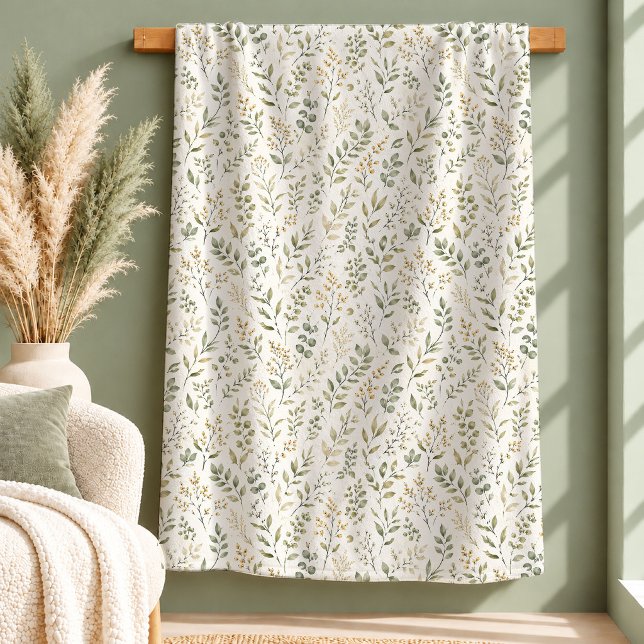 Sherpa Conception de couverture de pré de fleurs sauvages (Luxe White Daisy Wildflower Meadow Blanket Design)