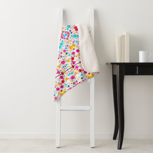 Sherpa Couverture à motif confetti Candy Dot (En situation)