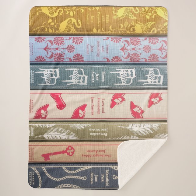 Sherpa Couverture avec livres de Jane Austen (Devant)