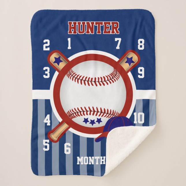 Sherpa Couverture bébé de jalon - Sport de baseball ⚾ (Devant)