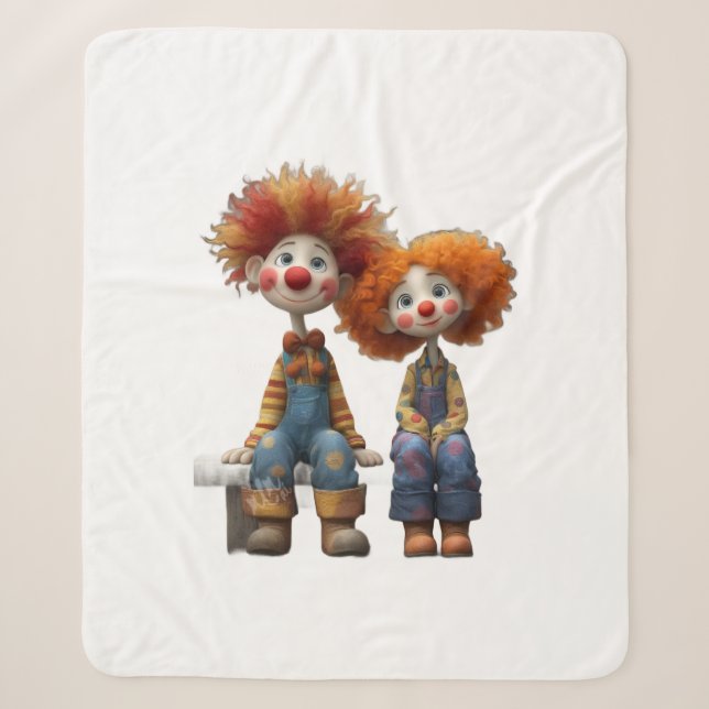 Sherpa Couverture bébé en molleton de clowns de dessin an (Devant)