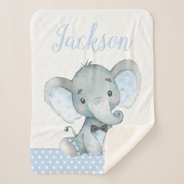 Sherpa Couverture bébé garçon éléphant (Devant)