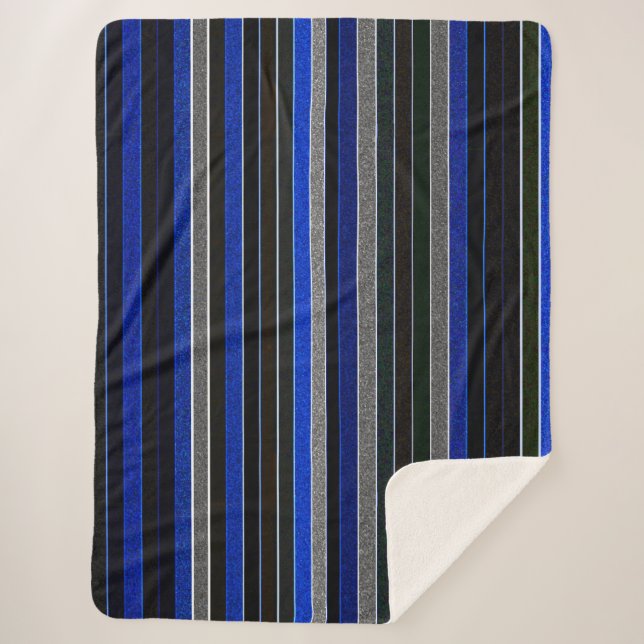 Sherpa Couverture bleue, noire et gravier (Devant)