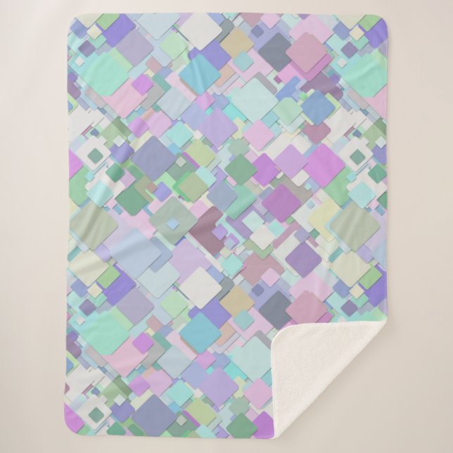 Sherpa couverture carré pastel (Devant)