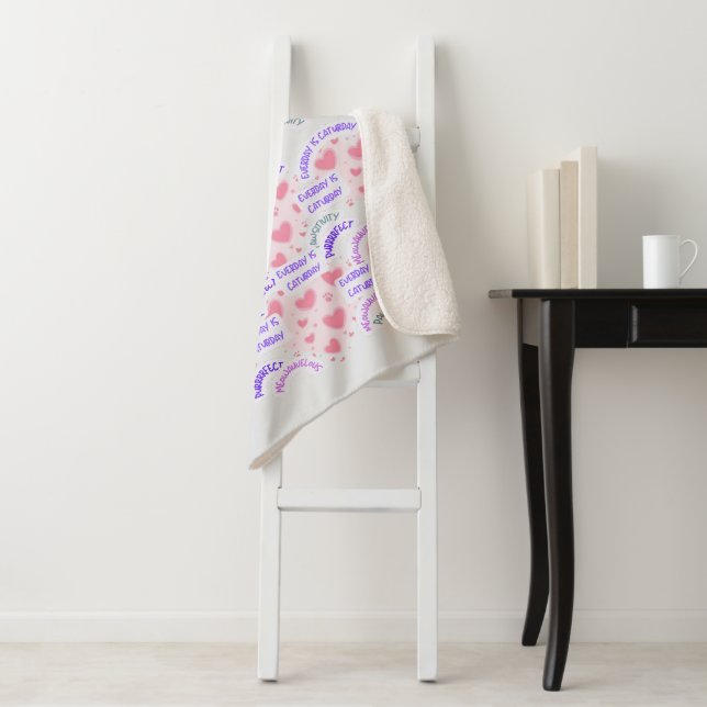 Sherpa Couverture "Chaque jour est un Caturday" Vibes pos (En situation)