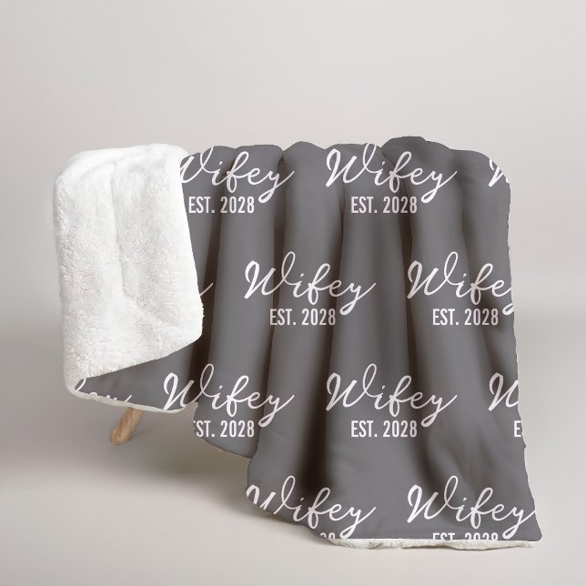 Sherpa Couverture Charbon de Bois Personnalisée Mr & Mrs, (Créateur téléchargé)