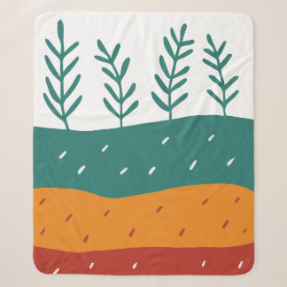 Sherpa Couverture d'art botanique minimaliste multicouche