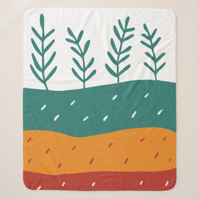 Sherpa Couverture d'art botanique minimaliste multicouche (Devant)