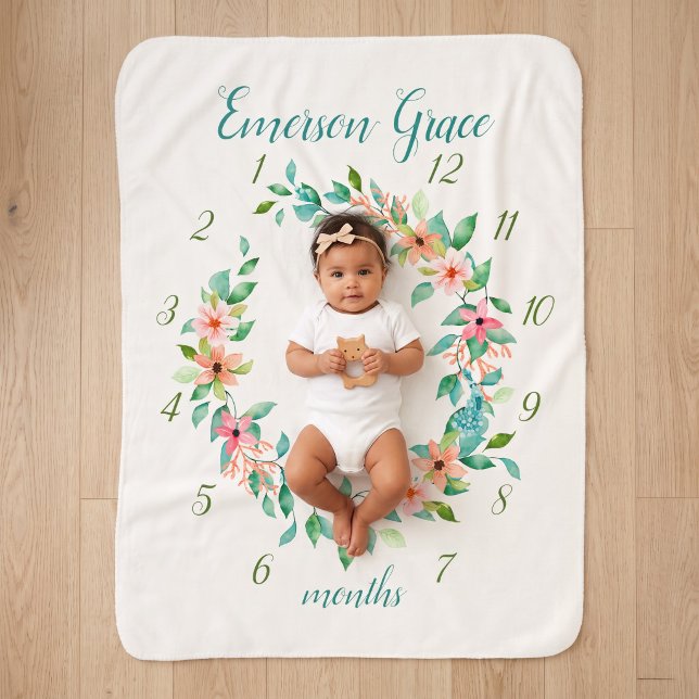 Sherpa Couverture de bébé fille Paradis Floral pour photo (Créateur téléchargé)