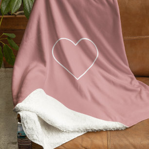 Sherpa Couverture de coeur rose moderne   Minimaliste