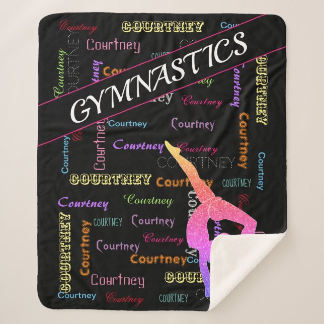 Sherpa Couverture de gymnastique avec son nom partout (Devant)