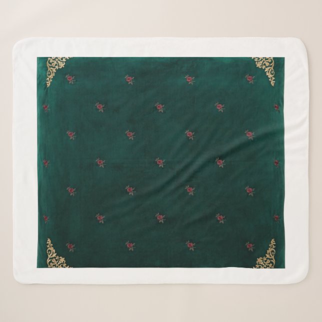 Sherpa Couverture de jet émeraude en velours  (Devant (Horizontal))